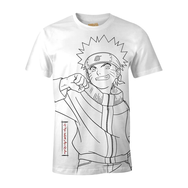 NARUTO T SHIRT BLANC JAPANESE ART TAILLE S