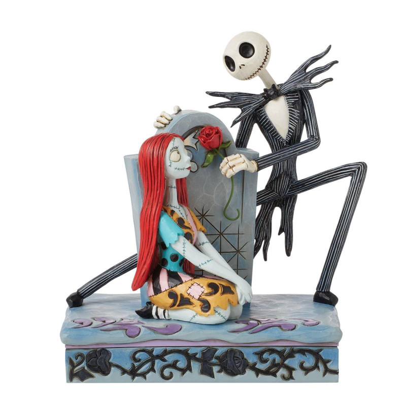 NIGHTMARE JACK AND SALLY GRAVESTONE STATUE 15 CM