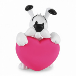 IDEFIX CŒUR ROSE FIGURINE ASTERIX 4.5 CM