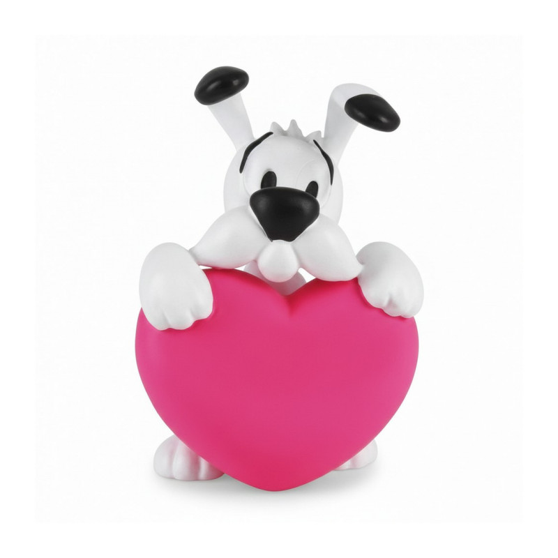 IDEFIX CŒUR ROSE FIGURINE ASTERIX 4.5 CM