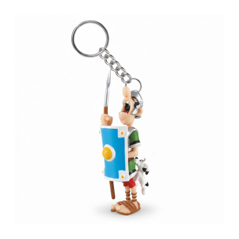 ROMAIN MORDU PAR IDEFIX PORTE CLES ASTERIX 7 CM