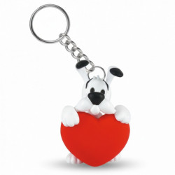 IDEFIX CŒUR ROUGE PORTE CLES ASTERIX 5 CM