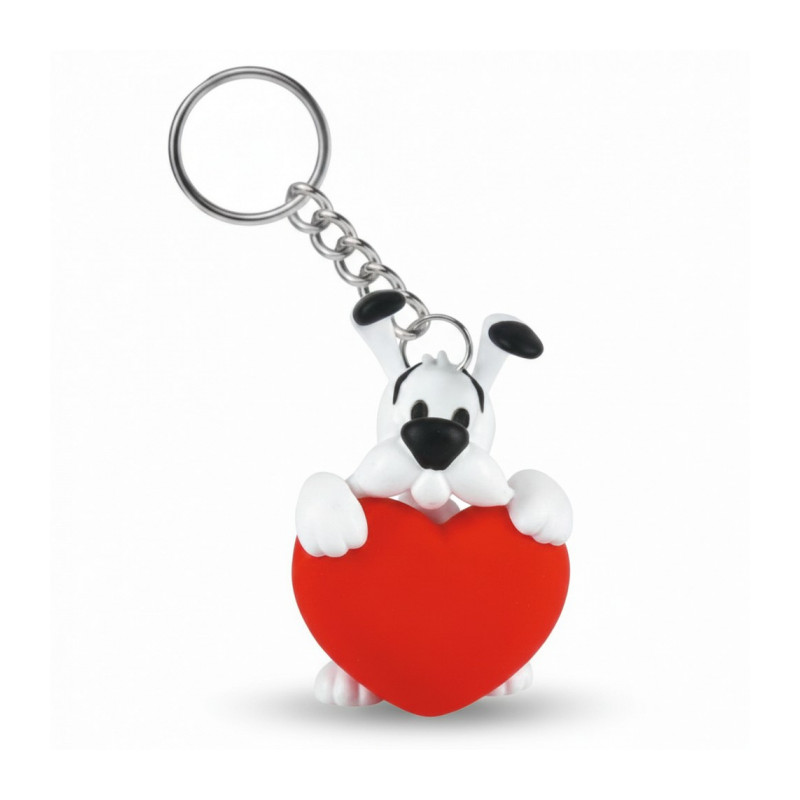 IDEFIX CŒUR ROUGE PORTE CLES ASTERIX 5 CM