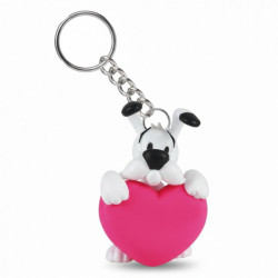 IDEFIX CŒUR ROSE PORTE CLES ASTERIX 5 CM