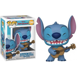 STITCH WITH UKELELE LILO AND STITCH POP DISNEY VINYL FIGURINE 9 CM