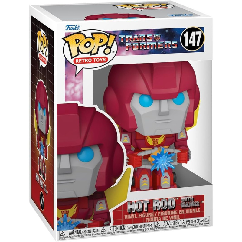 TRANSFORMERS RETRO SERIES POP TV VINYL FIGURINE HOT ROD WITH MATRIX 9 