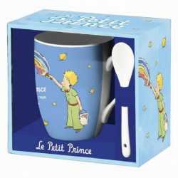 PETITE TASSE LE PETIT PRINCE PEIGNANT UN ARC EN CIEL BLEUE CLAIR 7 CM