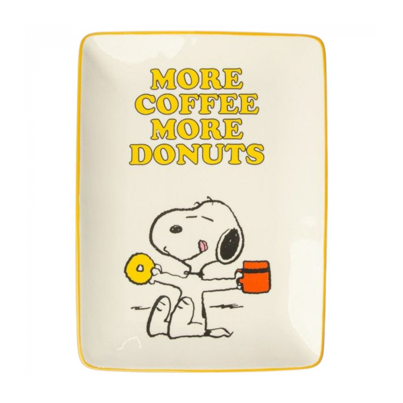 PLATEAU SNOOPY MORE COFFEE MORE DONUTS 16X22 CM
