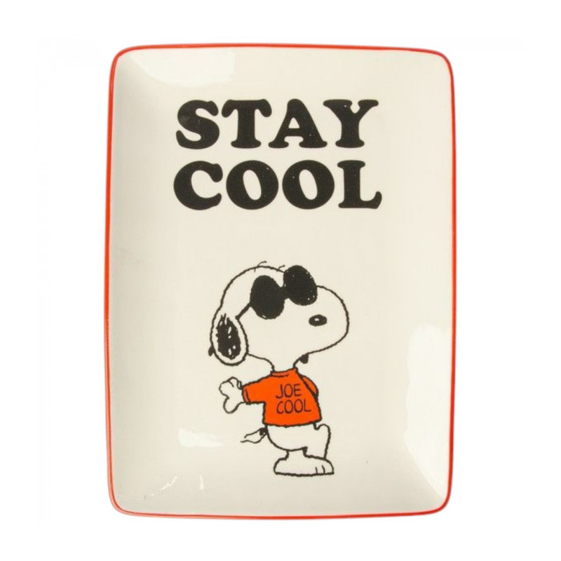 PLATEAU EN PORCELAINE SNOOPY STAY COOL 16X22 CM