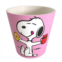 TASSE CAFE PEANUTS SNOOPY MORE COFFEE ROSE 90 ML