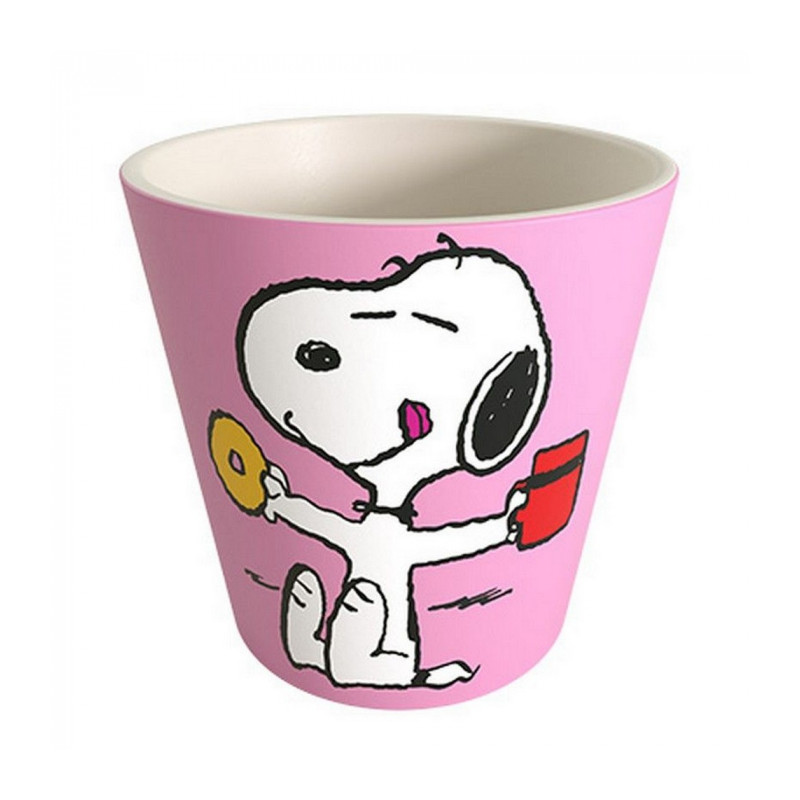TASSE CAFE PEANUTS SNOOPY MORE COFFEE ROSE 90 ML