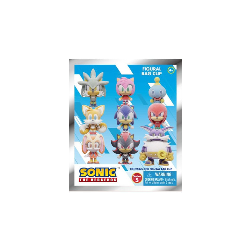 SONIC THE HEDGEHOG SERIES 5 PORTE CLES SAC A DOS FLOCKING BLIND BOX BOITE MYSTERE PVC