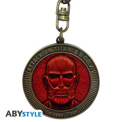 MEDAILLION TITAN COLOSSAL ATTACK ON TITAN PORTE CLEFS