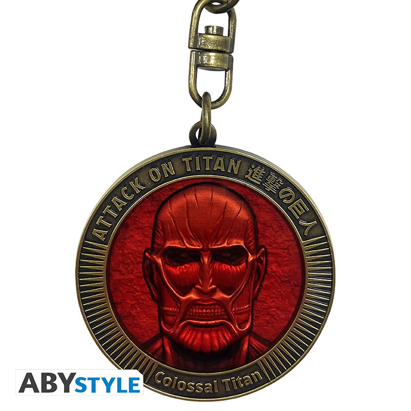 MEDAILLION TITAN COLOSSAL ATTACK ON TITAN PORTE CLEFS
