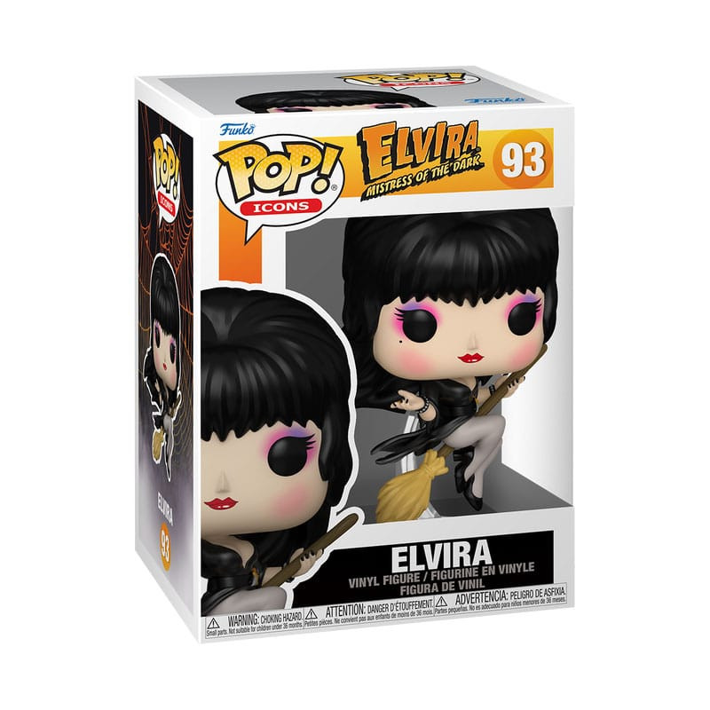 ELVIRA POP AD ICONS VINYL FIGURINE ELVIRA BROOM 9 CM