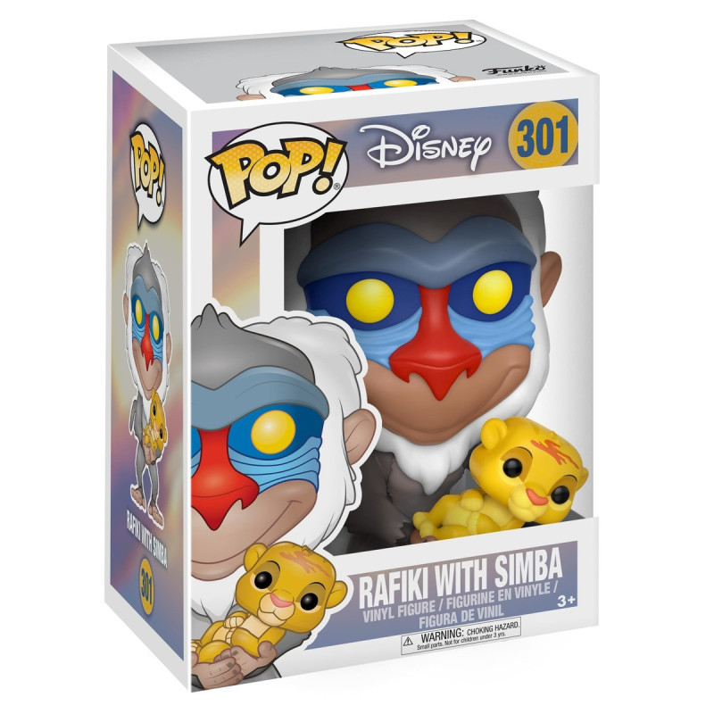 RAFIKI WITH SIMBA LE ROI LION POP DISNEY VINYL FIGURINE 9 CM
