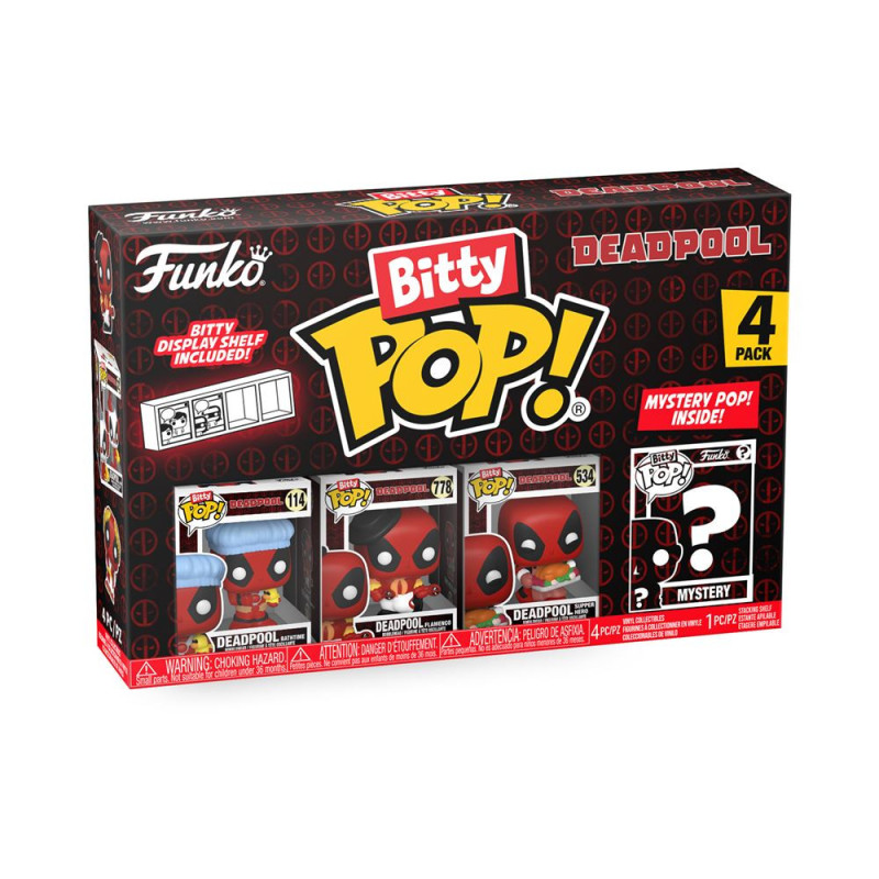 BATHTIME DEADPOOL PACK 4 FIGURINES BITTY POP VINYL 2 CM