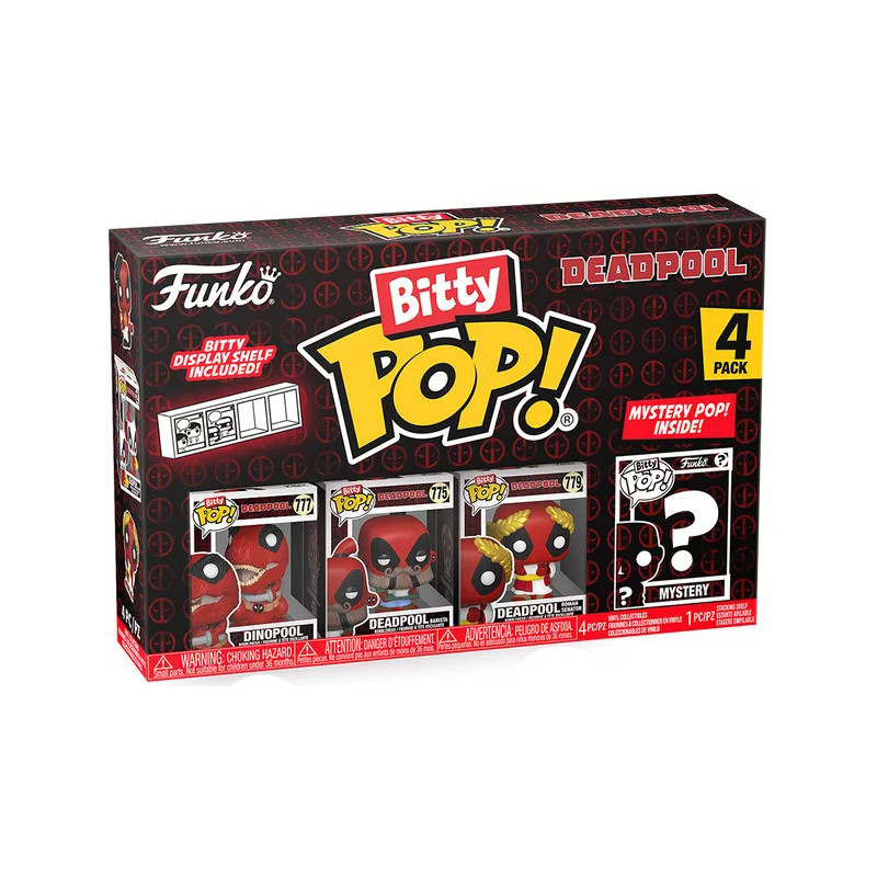 DINOPOOL DEADPOOL PACK 4 FIGURINES BITTY POP VINYL 2 CM