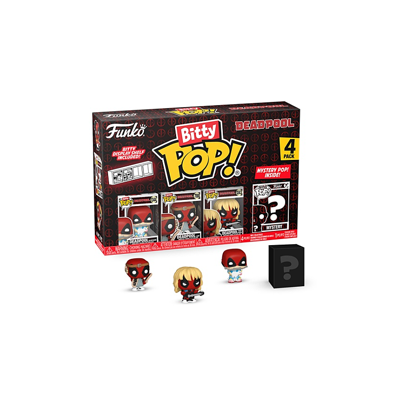 SLEEPOVER DEADPOOL PACK 4 FIGURINES BITTY POP VINYL 2 CM