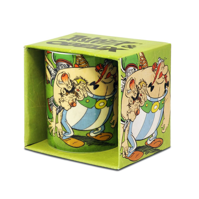 ASTERIX MUG OBELIX AVEC DES ROMAINS VERT