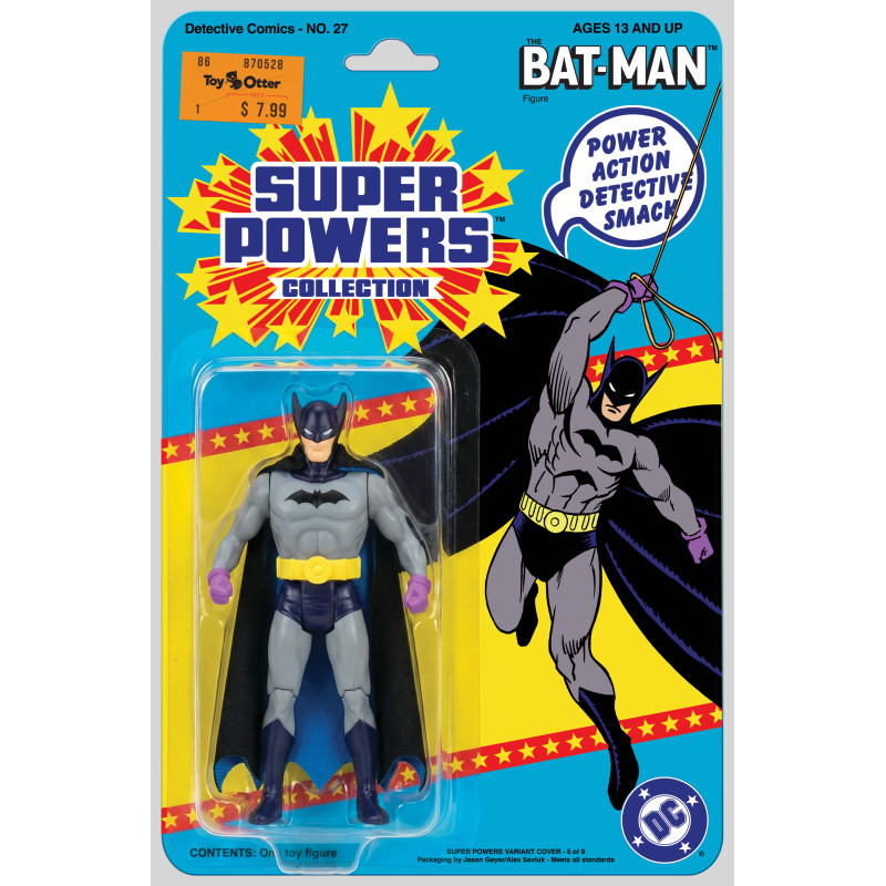 DETECTIVE COMICS 27 FACSIMILE EDITION CVR B JASON GEYER & ALEX SAVIUK FIRST APPEARANCE BATMAN SUPER POWERS ACTION FIGURE CARD ST