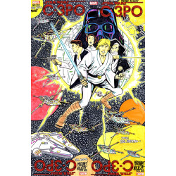 DF MARVEL COMICS COMMISSIONED COVER ART FOUR PIECE BLANK VARIANT CONNECTING SET SIGNED AND REMARKED BY MARIANO NICIEZA AND JOE D