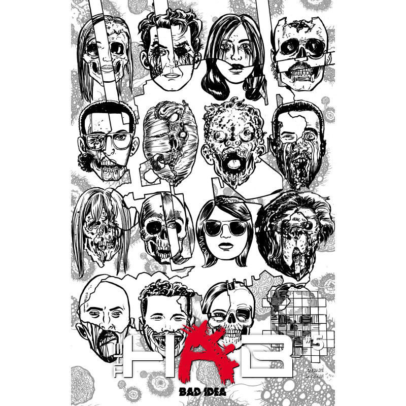HAB 5 (OF 5) CVR D DAVID LAPHAM BW INFECTED SKULLS VAR