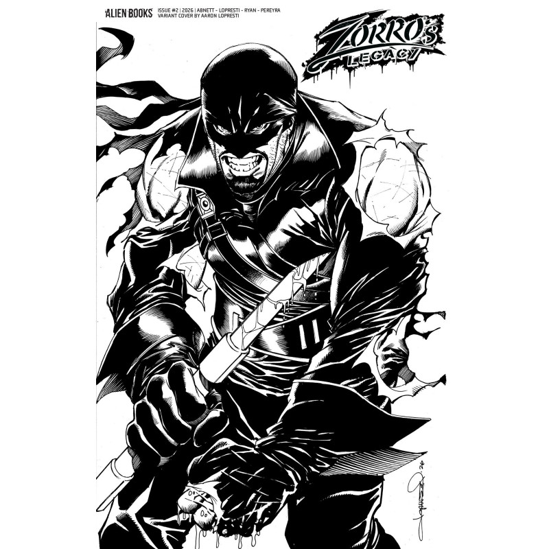 ZORRO'S LEGACY 2 VARIANT D (LOPRESTI B&W)