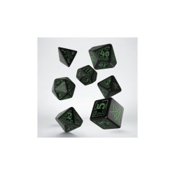 DICE SET - CALL OF CTHULHU BLACK AND GREEN DICE