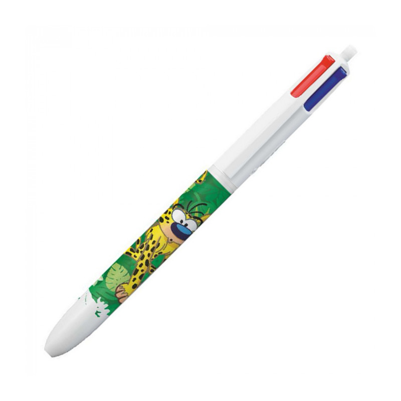 STYLO BIC 4 COULEURS MARSUPILAMI DECORT VERT ROSE OU BLEU