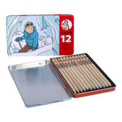 TINTIN 12 CRAYONS DE COULEUR BOITE TINTIN AU TIBET