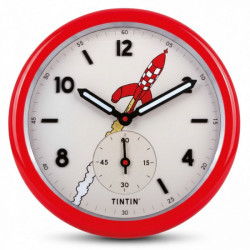 TINTIN HORLOGE ROUGE OBJECTIF LUNE 35 CM