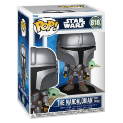 MANDALORIAN WITH GROGU STAR WARS POP MANDALORIAN AND GROGU VINYL FIGURINE 9 CM