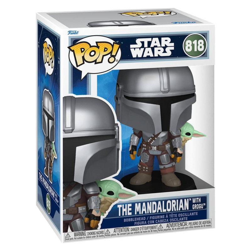 MANDALORIAN WITH GROGU STAR WARS POP MANDALORIAN AND GROGU VINYL FIGURINE 9 CM