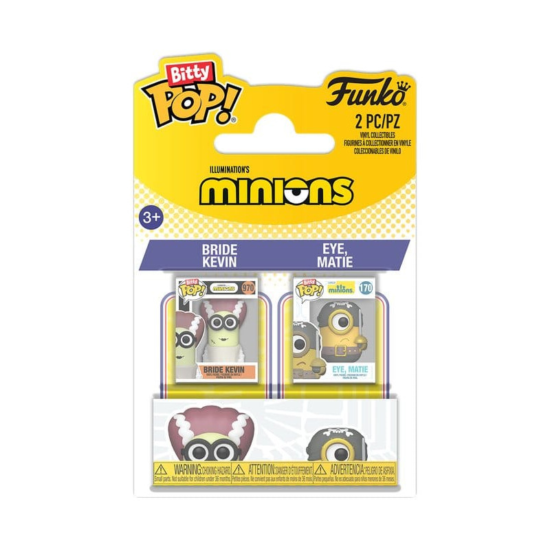 BRIDE KEVIN AND EYE MATIE MINIONS PACK 2 FIGURINES BITTY POP VINYL 2 CM