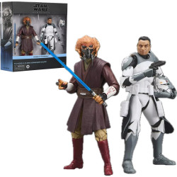 PLO KOON ET CLONE COMMANDANT WOLFFE STAR WARS THE BLACK SERIES FIGURINE 15 CM