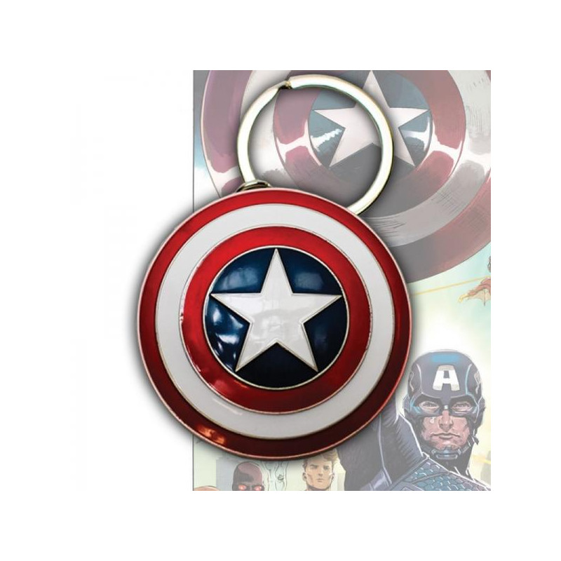 SHIELD OF CAPTAIN AMERICA - MARVEL COMICS - METAL KEYCHAIN