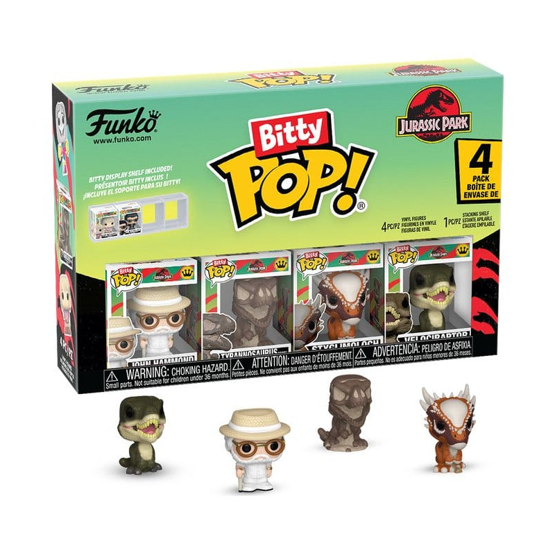 JURASSIC PARK PACK 4 FIGURINES BITTY POP SERIES 2 VINYL FIGURINE 2 CM
