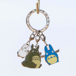 MON VOISIN TOTORO - PORTE CLES METAL TOTORO GRIS ET BLEU ET BLANC