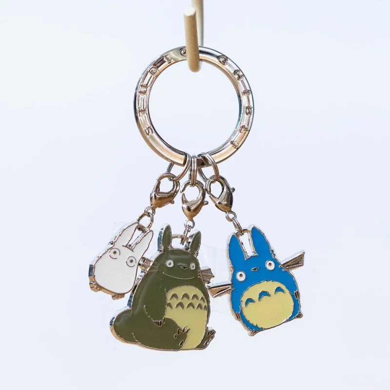 MON VOISIN TOTORO - PORTE CLES METAL TOTORO GRIS ET BLEU ET BLANC