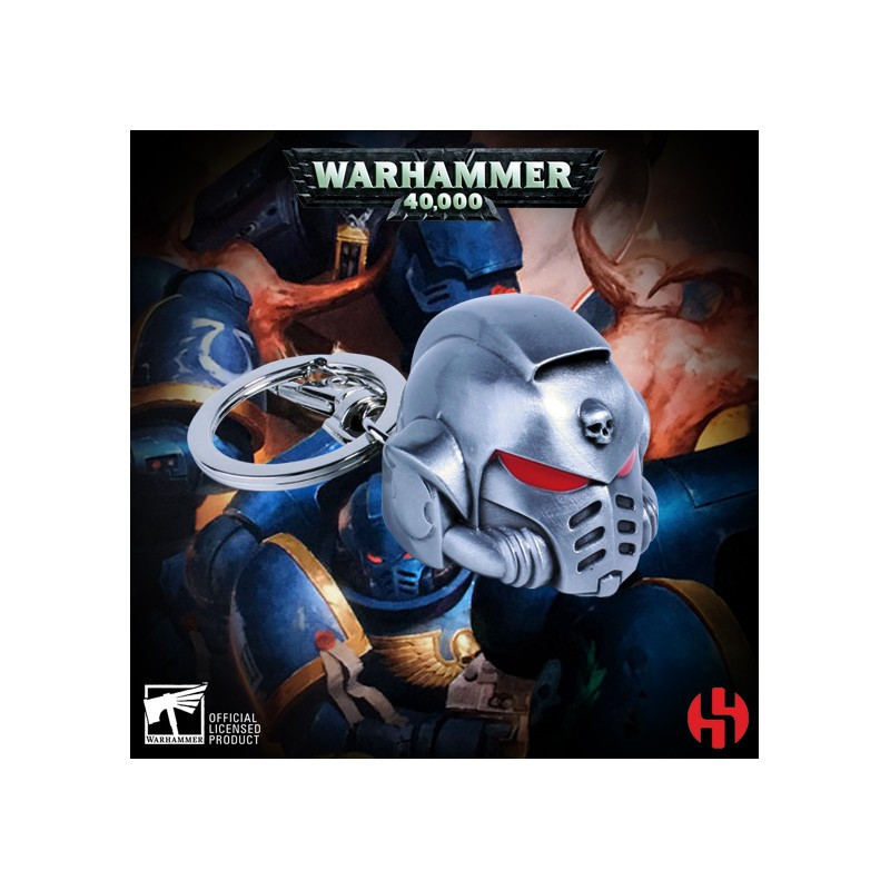 WARHAMMER 40K PORTE-CLES METAL SPACE MARINE PRIMARIS HELMET