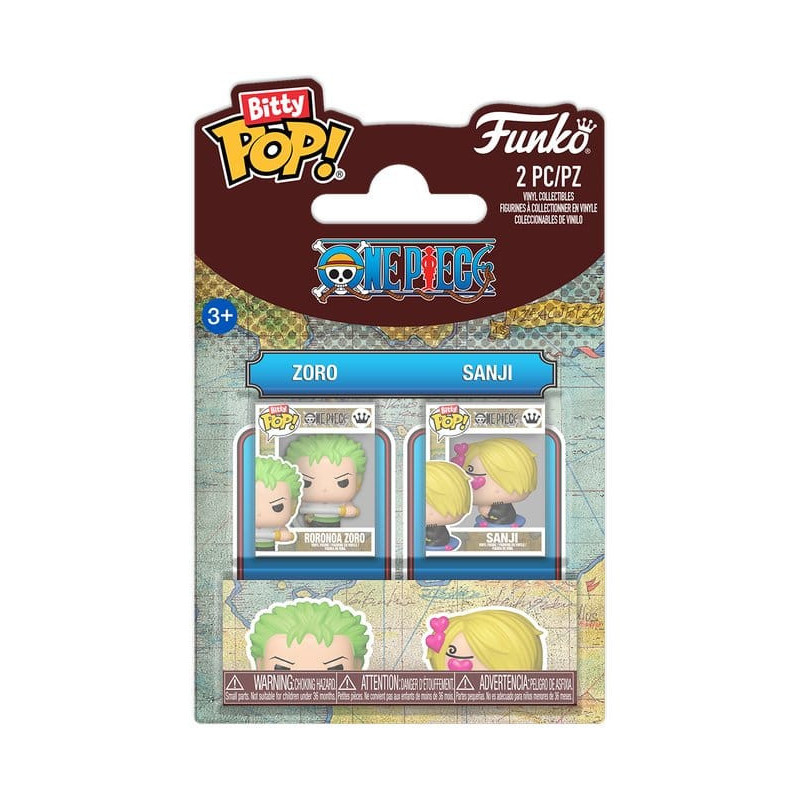 ZORO ET SANJI ONE PIECE BITTY POP VINYL FIGURINES 2 CM