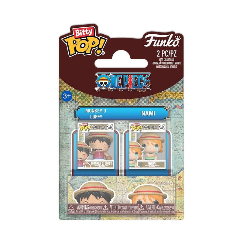 MONKEY D LUFFY ET NAMI ONE PIECE BITTY POP VINYL FIGURINES 2 CM