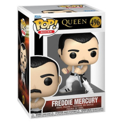 FREDDIE MERCURY WHITE SINGLET QUEEN POP ROCKS VINYL FIGURINE 9 CM