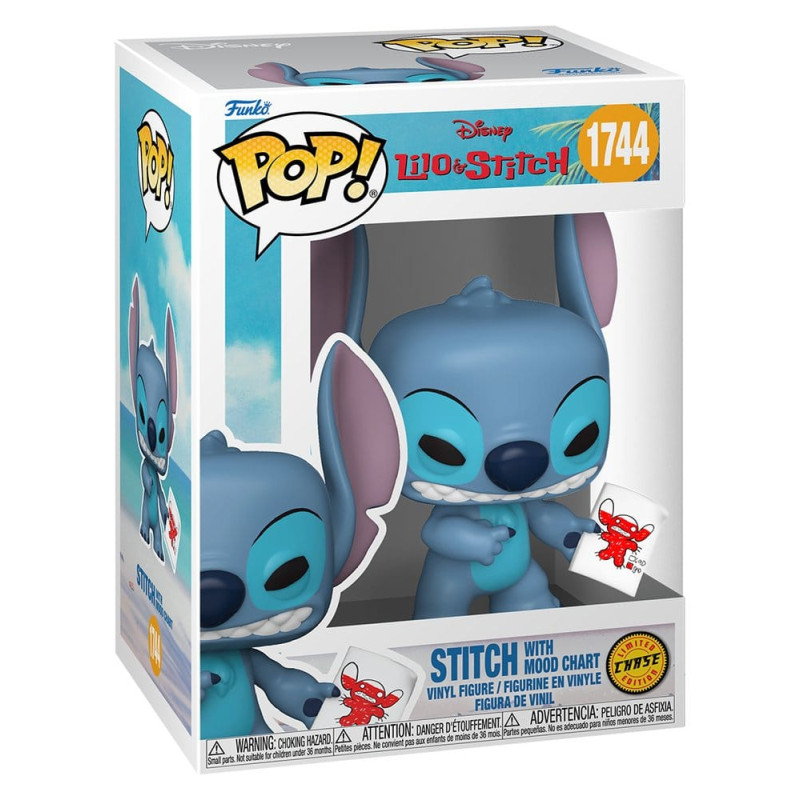STITCH WITH MOOD CHART LILO ET STITCH POP VINYL EDITION LIMITEE CHASE FIGURINE 9 CM