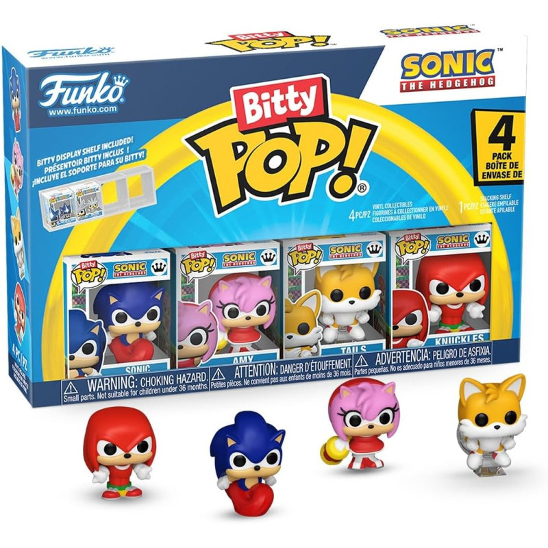 SONIC THE HEDGEHOG SONIC PACK 4 FIGURINES BITTY POP VINYL WITH CHASE 2 CM