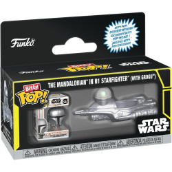 N1 STARFIGHTER AVEC DIN DJARIN BITTY POP RIDES VINYL FIGURINE 2 CM