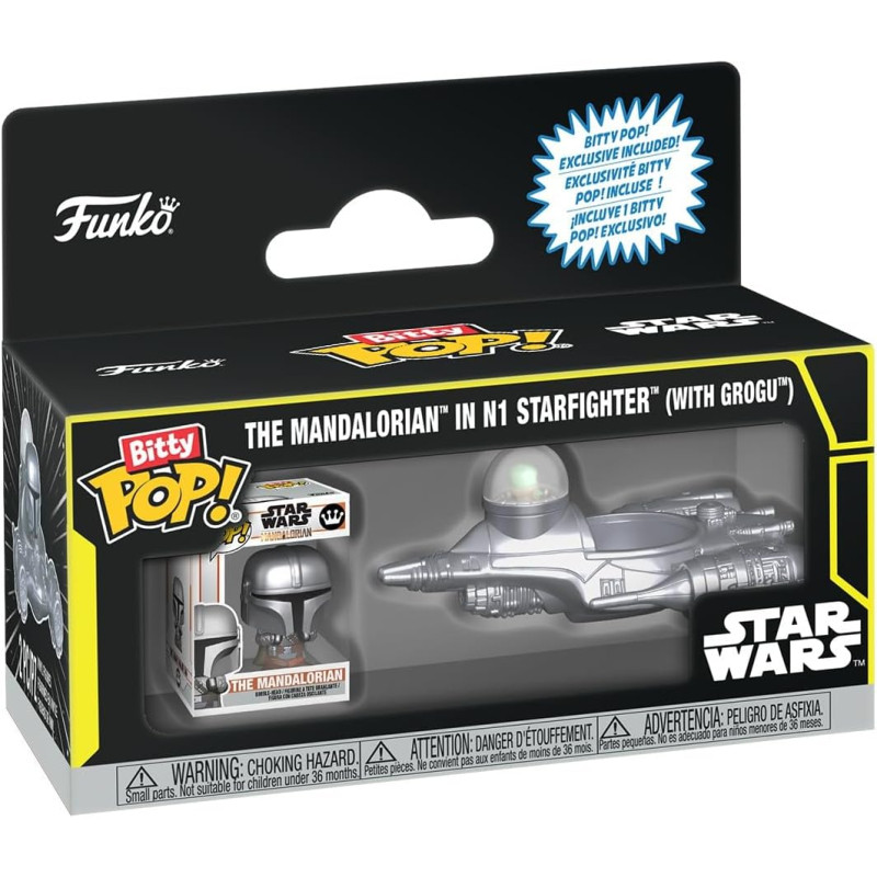 N1 STARFIGHTER AVEC DIN DJARIN BITTY POP RIDES VINYL FIGURINE 2 CM