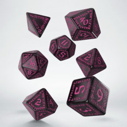 RUNIC NOIR ET MAGENTA SET DE 7 DES