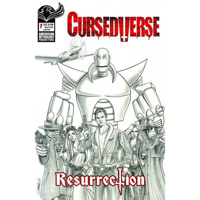 CURSEDVERSE RESURRECTION 1 CVR E MARK SPARACIO LTD B&W VAR Limited to only 350 copies. Allocations may occur.